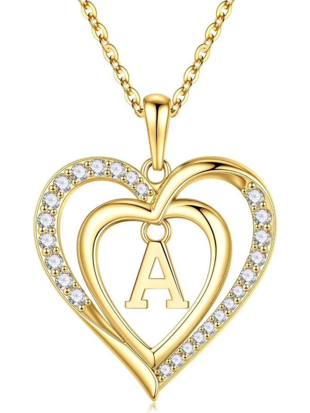 Heart Initial Necklace - Personalized Birthday Jewelry Gift for Women & Girls